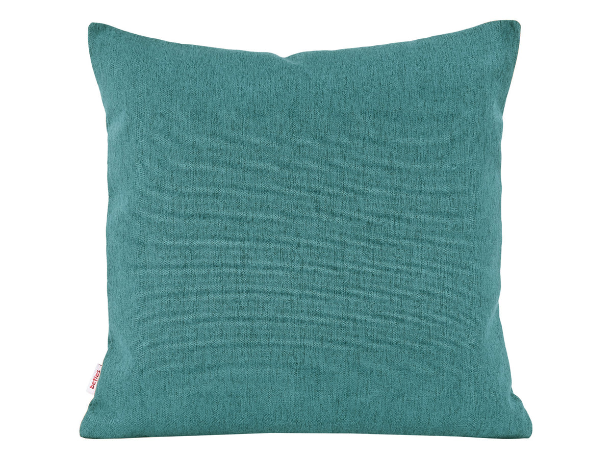 beties Wunschton Kissenhülle 45x45 cm Teal Petrol – vorderansicht, melierter Möbelstoff