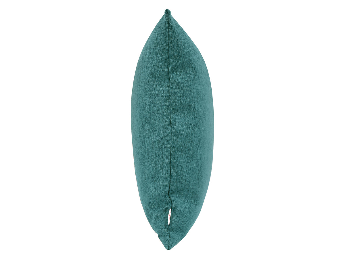 beties Wunschton Kissenhülle 50x50 cm Teal Petrol – seitenansicht, melierter Möbelstoff