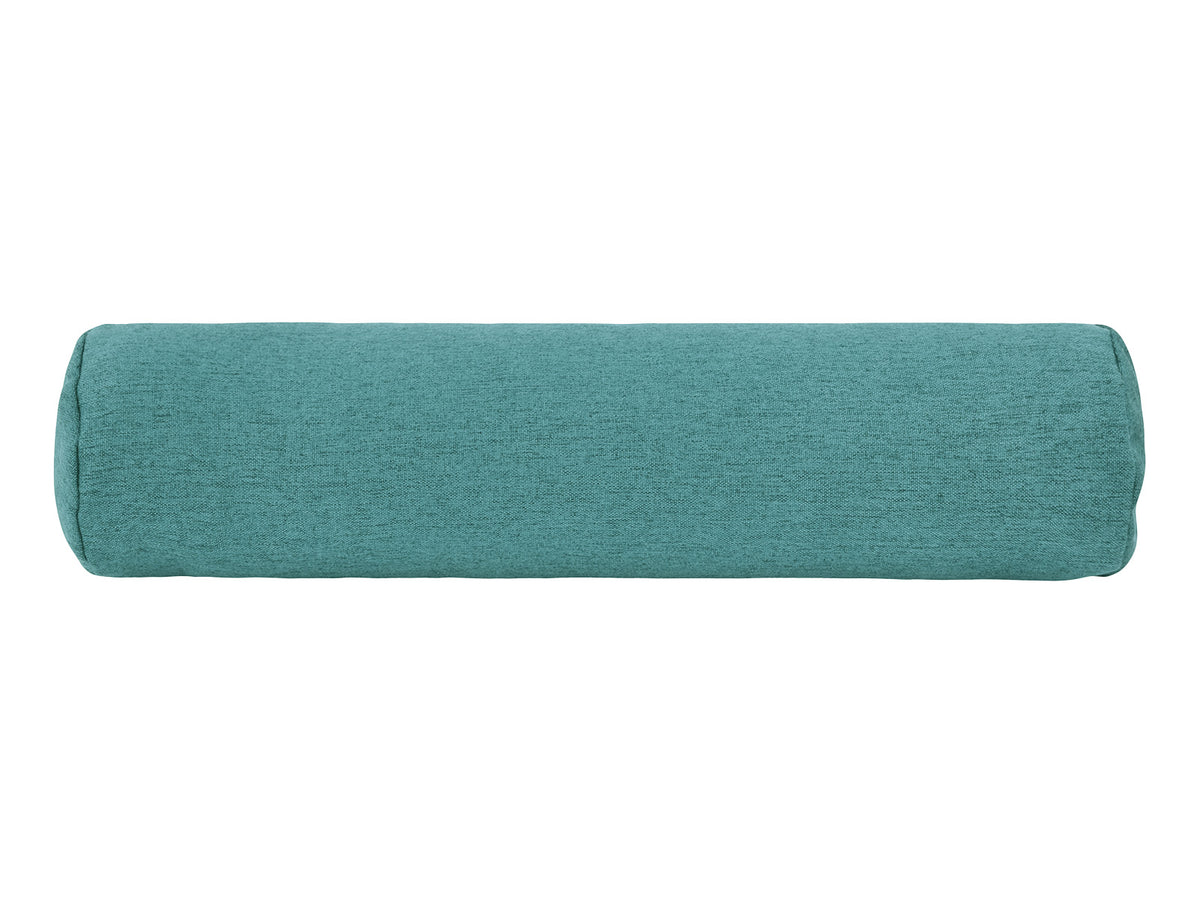  beties Wunschton Nackenrolle gefüllt 13x50 cm Teal Petrol – vorderansicht, melierter Möbelstoff 