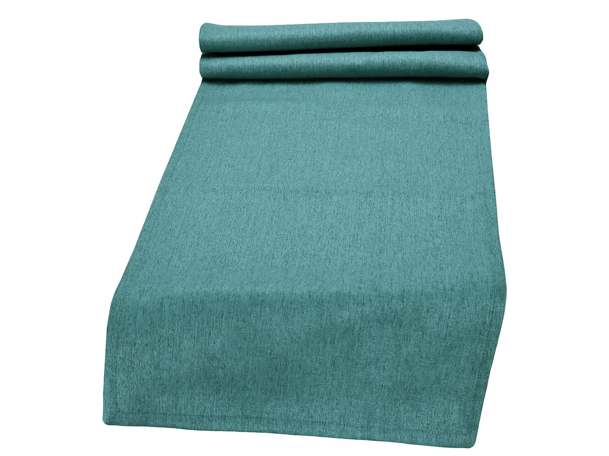 beties Wunschton XL Tischläufer 40x220 cm Teal Petrol – Vorderansicht, melierter Möbelstoff 