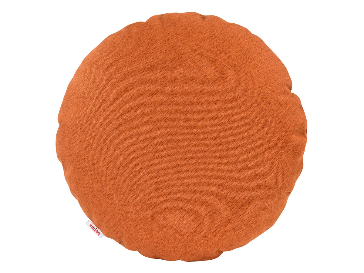  beties Wunschton Kissenhülle rund Ø50 cm Terracotta Orange – vorderansicht, melierter Möbelstoff 