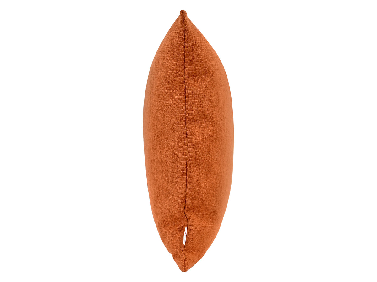  beties Wunschton Kissenhülle 50x50 cm Terracotta Orange – seitenansicht, melierter Möbelstoff 