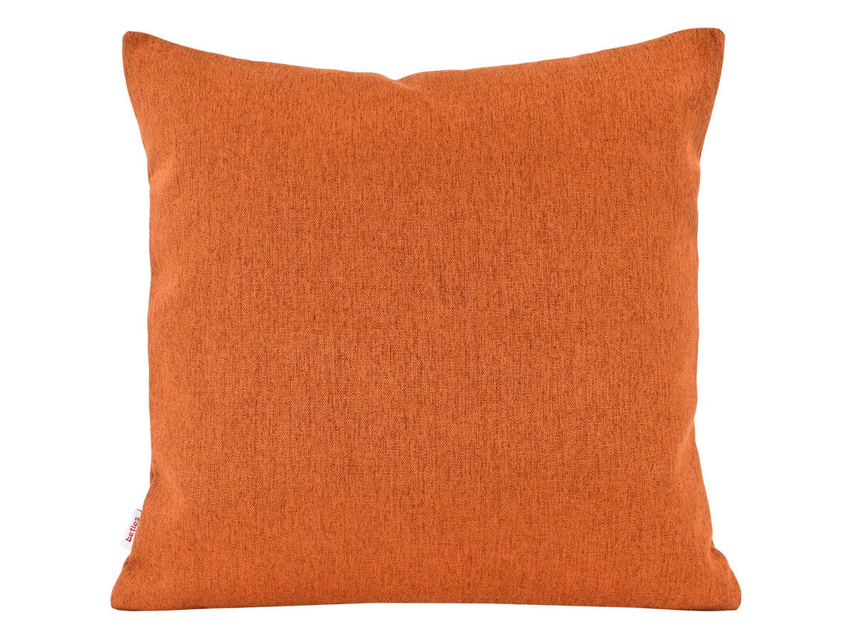  beties Wunschton Kissenhülle 50x50 cm Terracotta Orange – vorderansicht, melierter Möbelstoff 