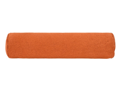  beties Wunschton Nackenrolle gefüllt 13x50 cm Terracotta Orange – Vorderansicht, melierter Möbelstoff 