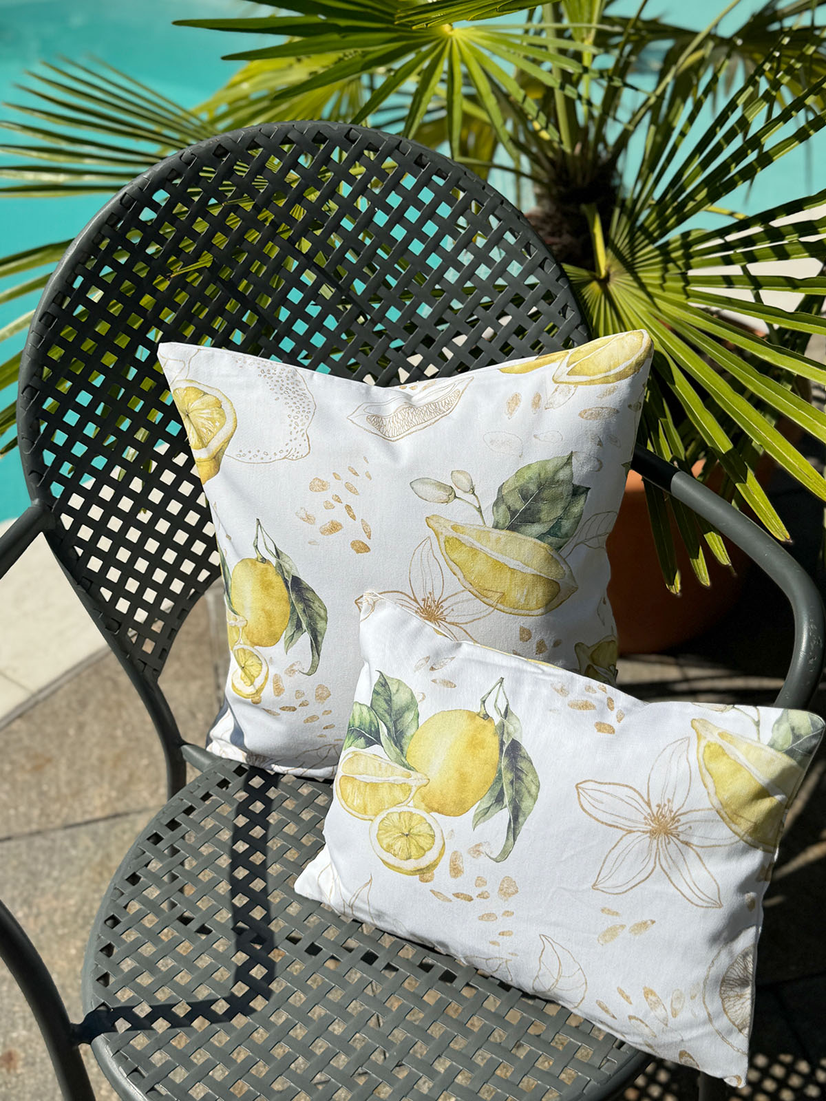 Hülle für Nackenrollen ca. 15x40 cm aus 100% Baumwolle - Zitronen-Designn Design "Italy Collection" beties
