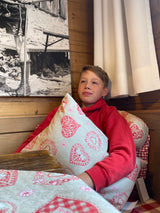Cushion cover approx. 60x60 cm Alpine hut look beties "Kaiser-Jodler"