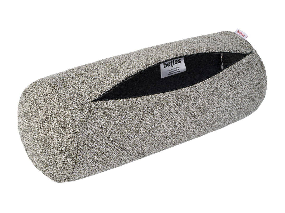 Nackenrollenhülle 15x40 cm Bouclé steel-grau – Raumausstatter-Qualität | beties Boucle
