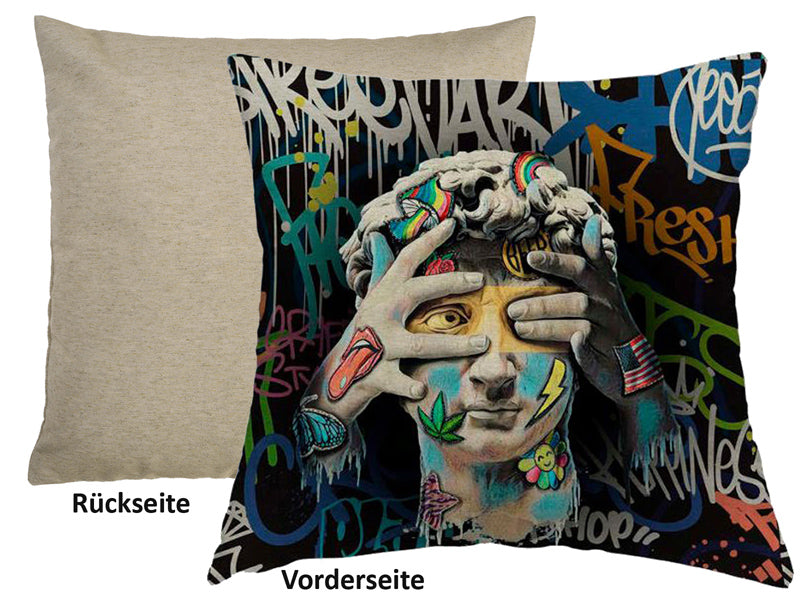 Cushion cover approx. 45x45 cm, mixed fabric, POP Collection beties "David"