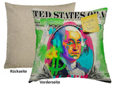 Pillow cover approx. 45x45 cm, mixed fabric, POP Collection, beties "Dollar"