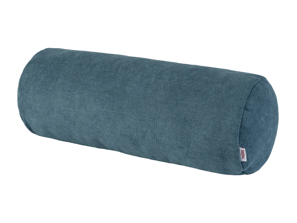 Nackenrollen Hülle ca. 15x40 cm nordlicht-blau Chenille-Haptik beties „FarbTon" – Gesamtansicht 