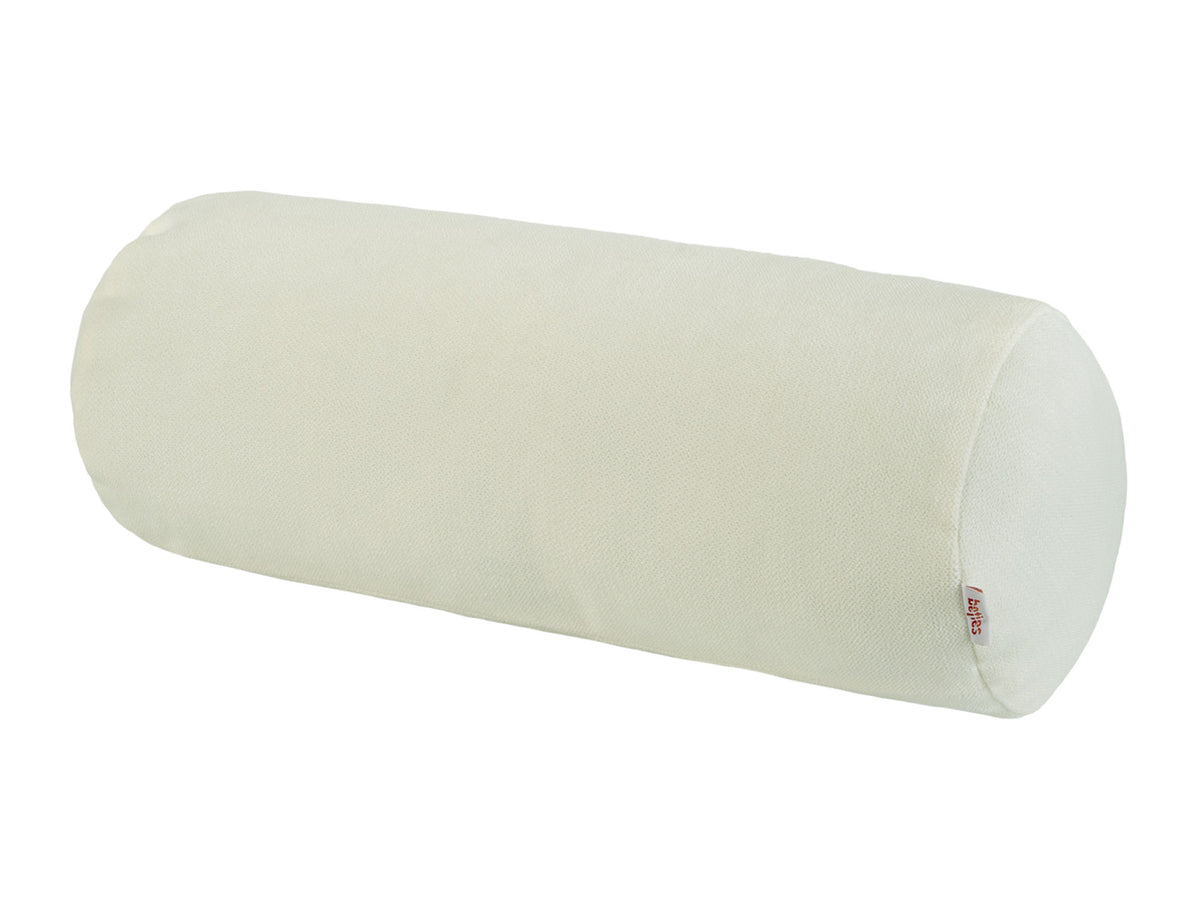 Nackenrollen Hülle ca. 15x40 cm sahne-weiss Chenille-Haptik beties „FarbTon" – Gesamtansicht 