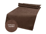  XL Tischläufer 40x220 cm kaffeebohne-braun Chenille-Haptik beties „FarbTon" – Detailbild Stoffstruktur 