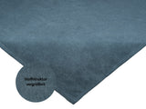 Mitteldecke ca. 80x80 cm nordlicht-blau Chenille-Haptik beties "FarbTon" mit einem Detailbild der Stoffstrucktur.
