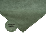 Mitteldecke ca. 80x80 cm oliven-grün Chenille-Haptik beties "FarbTon" mit einem Detailbild der Stoffstrucktur.