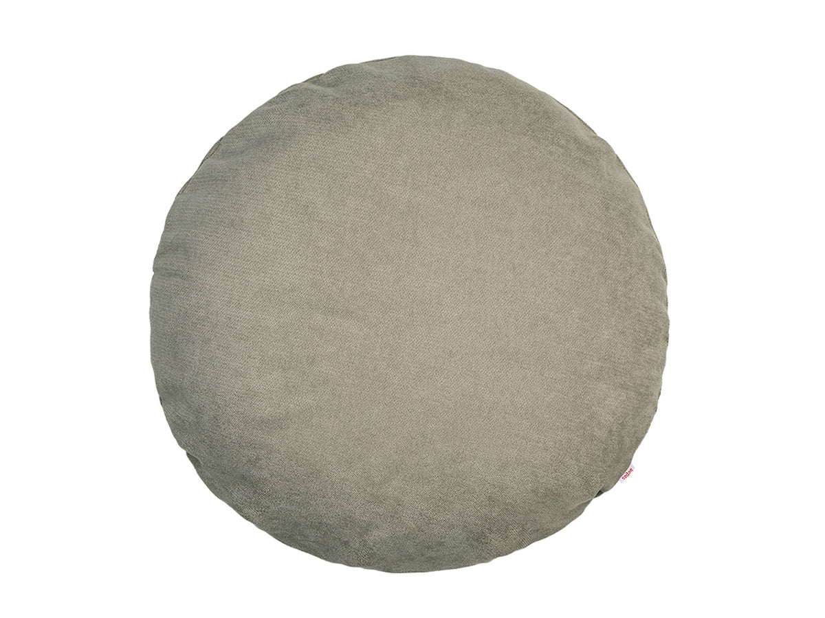  Kissenhülle rund 60 cm Ø greig-taupe Chenille-Haptik beties „FarbTon" – Kissenbezug Oeko-Tex 