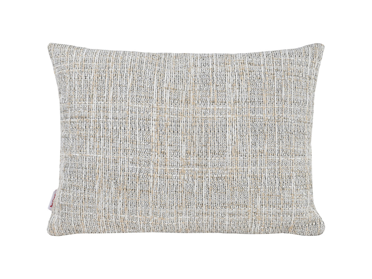  beties Freiluft Melange Outdoor-Kissenhülle 25x35 cm Beige Frontansicht – wetterfeste Kissenhülle für Terrasse 