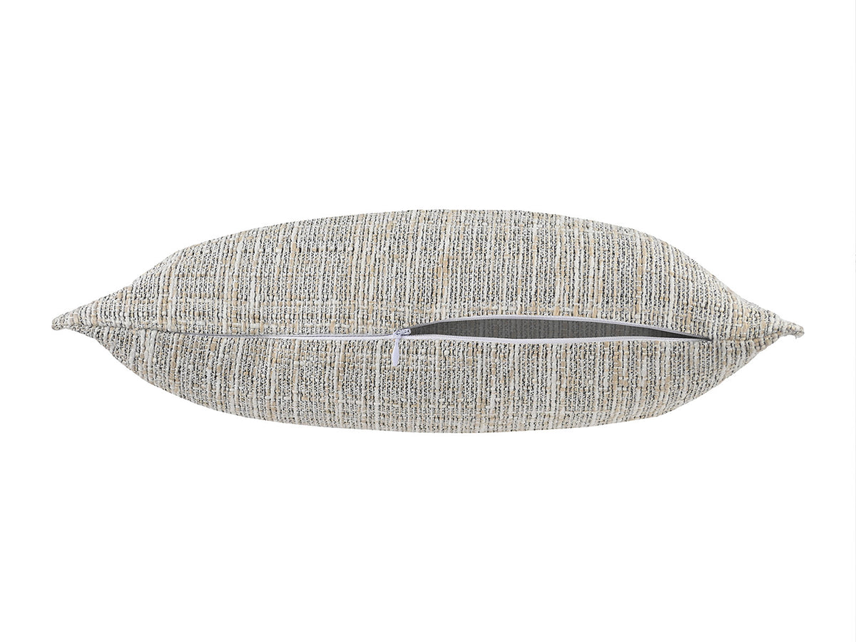 beties Freiluft Melange Outdoor-kissenhülle 30x50 cm Beige Frontansicht – wetterfeste Kissenhülle für Garten 