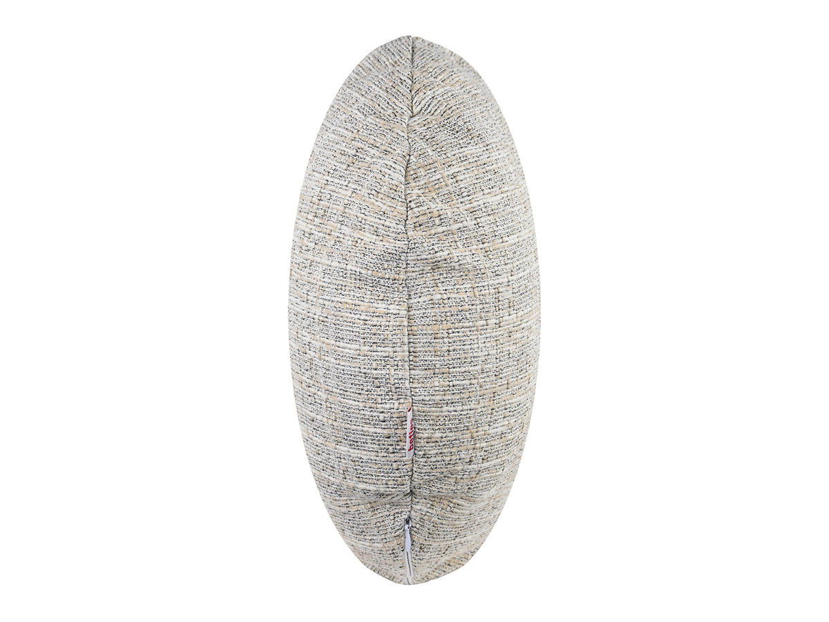  beties Freiluft Kissenhülle 40 cm rund Beige-Melange Seitenansicht – wetterfeste Rundkissenhülle für Terrasse 
