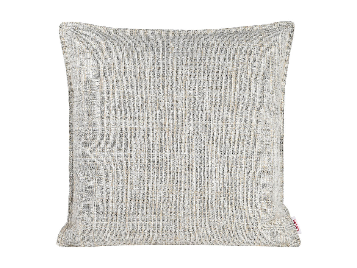  beties Freiluft Melange Outdoor-Kissenhülle 40x40 cm Beige Frontansicht – wetterfeste Kissenhülle für Balkon 