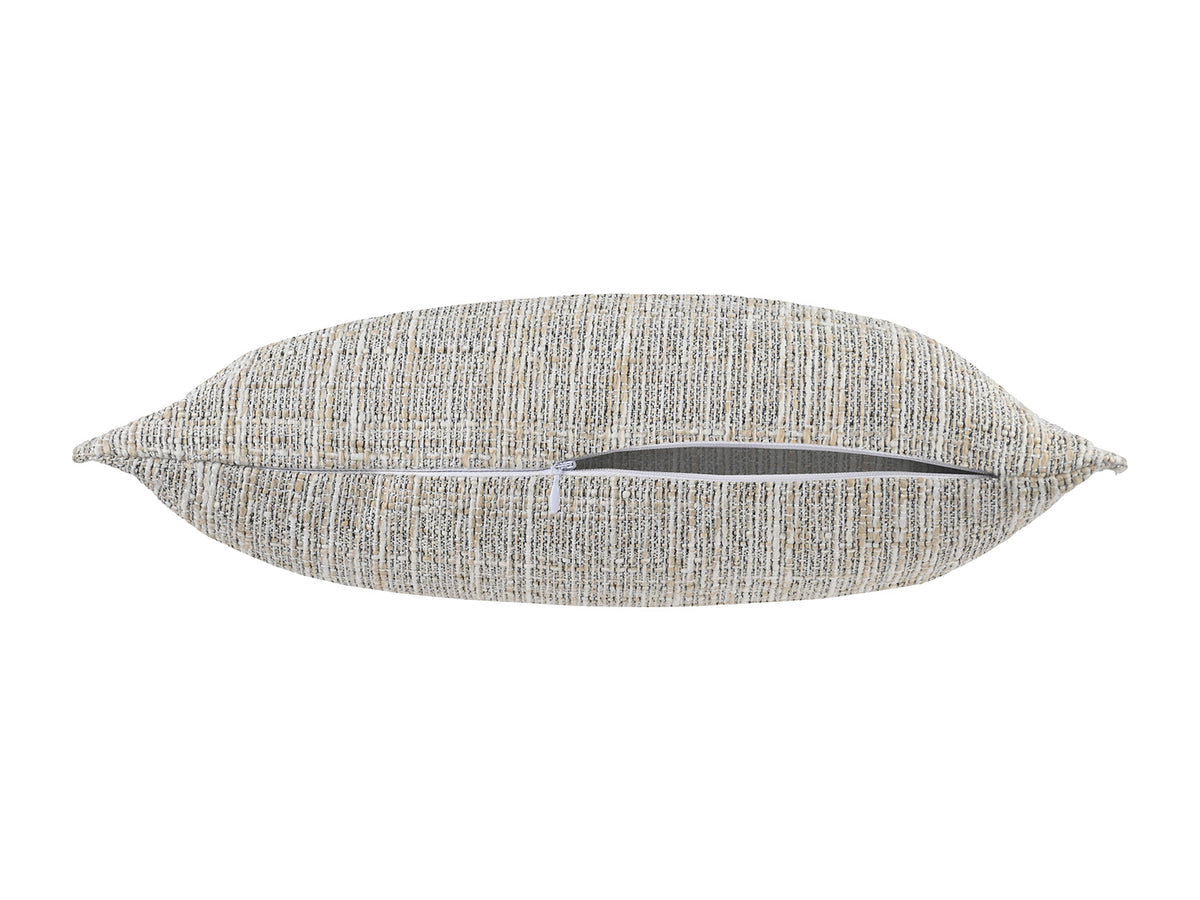  beties Freiluft Melange Outdoor-kissenhülle 50x50 cm Beige Frontansicht – wetterfeste Kissenhülle für Garten 