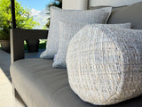  beties Freiluft Melange Kissenhülle Beige auf Loungemöbeln – wetterfeste Outdoor-Dekoration für Terrasse 