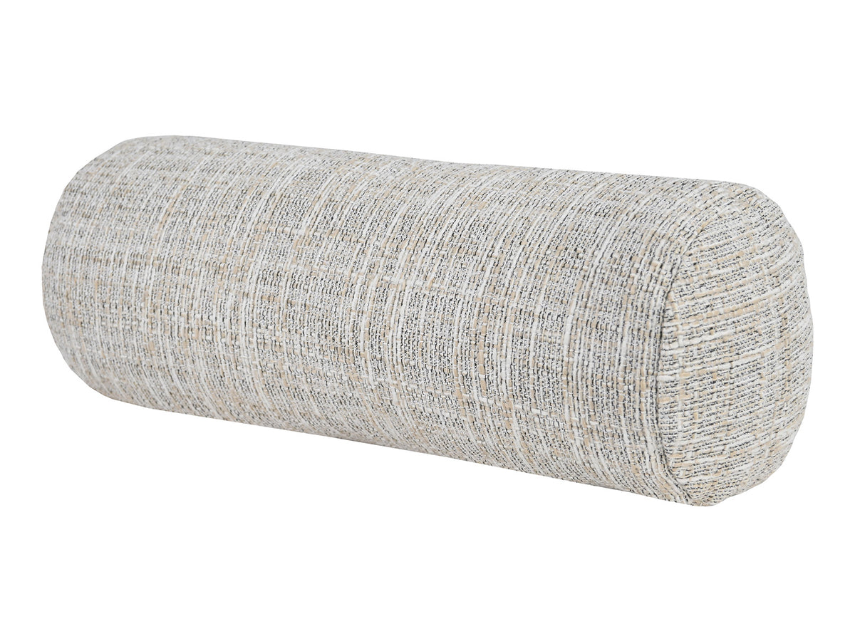  beties Freiluft Nackenrolle 15x40 cm Beige Schrägansicht – robuste Outdoor-Kissenhülle für Balkon und Terrasse 