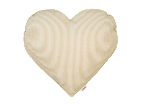 Gefuelltes Herzkissen ca. 35x40 cm aus Cord-Samt in der Farbe kreide-beige aus der beties "HYggelig No.1" Kollektion.