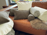 Neck roll cover approx. 15x40 cm, corduroy velvet block, beties "HYggelig No.2" cushion cover in interior decorator quality from a German company