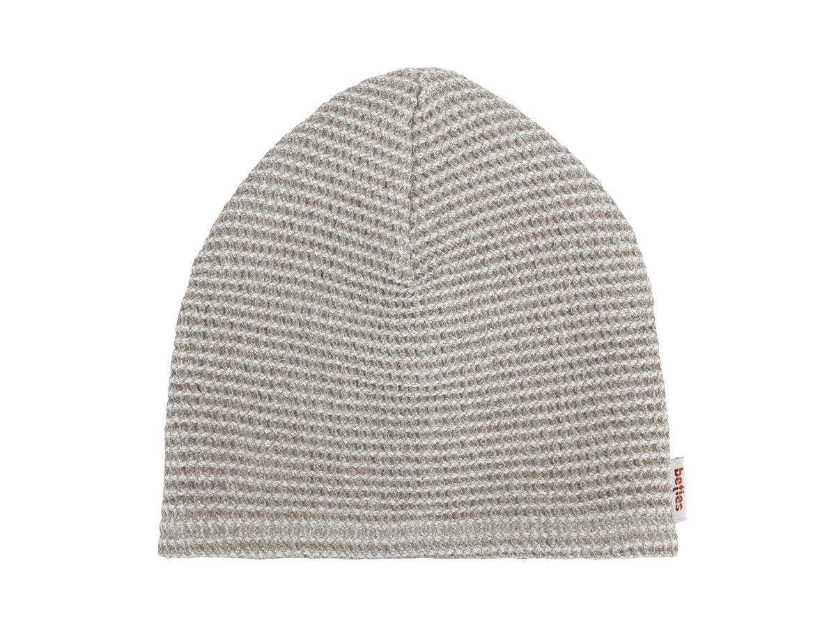 beties Sauna beanie Leinen-Waffelpique  – flach  ausgelegt