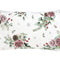 Weisse Kissenhuelle ca. 30x50 cm – Winterdeko mit rosa gefrosteten Rosen, Kieferzapfen und Zweigen im Alloverdruck – 100% Baumwolle – Aus der beties Magie des Winters "Frost-Rose" Kollektion.