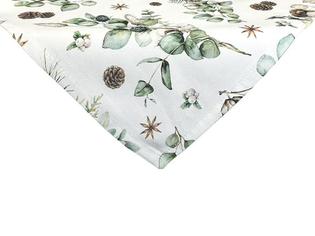 XS Mitteldecke ca. 60x60 cm – Winterdeko mit Tannenzapfen – 100% Baumwolle – aus der beties Kollektion, Magie des Winters "Moggl"