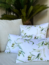Mediterranean round cushion cover approx. 50 cm Ø made of 100% cotton - Olive design from the beties "Italy Collection"