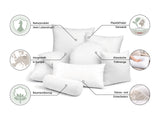  beties Publik Federkissen Fuellkissen – Nahaufnahme Bezugsstoff und Nahtqualitaet mit Einblick in klassische Federfuellung 