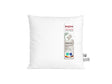 beties PublikFree Polyesterflocken Füllkissen 50x50 cm – Nahaufnahme Pflegeetikett, Materialzusammensetzung 100% Polyester, vegan, waschbar, Made in Europe