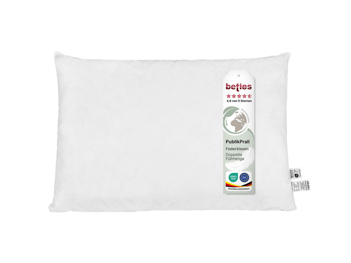 Federkissen 40x60 cm festes Rückenpolster – 100 % Mehrfüllung | PublikPrall