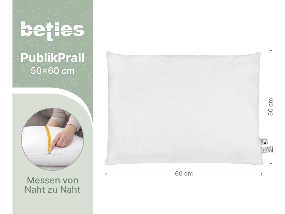  beties Publikprall Federkissen Fuellkissen 50x60 cm Massangaben Abmessungen Grafik 
