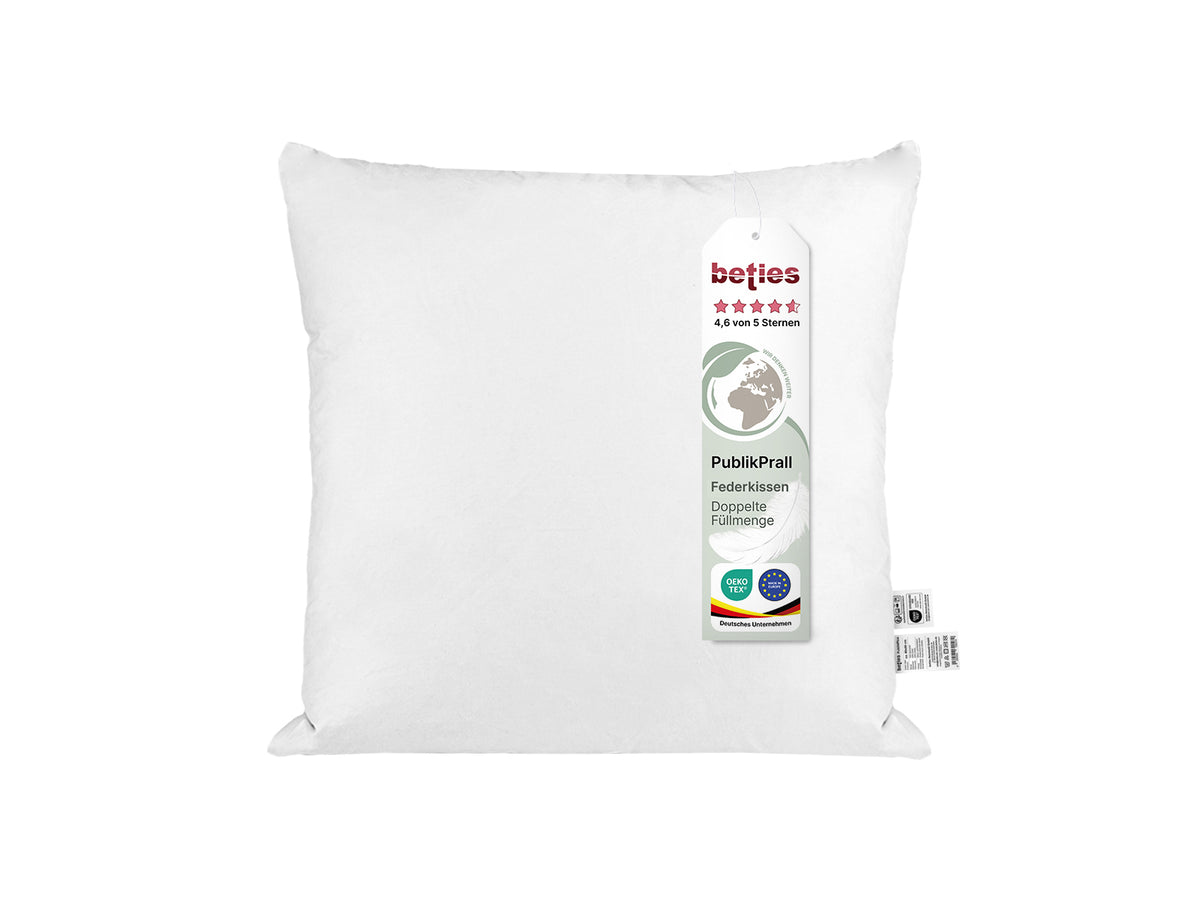 Federkissen 60x60 cm festes Lesekissen – 100 % Mehrfüllung | PublikPrall