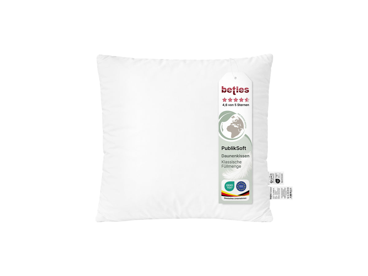 beties Publiksoft Daunenkissen Fuellkissen 40x40 cm Pflegeetikett Materialangaben