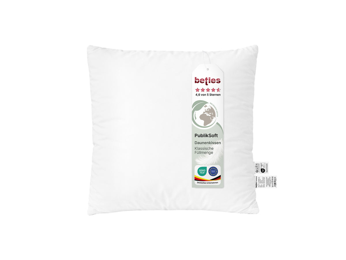 Daunenkissen 50x50 cm weich bauschig – Sofakissen Dekokissen | PublikSoft