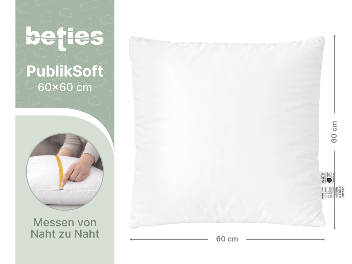 beties Publiksoft Daunenkissen Fuellkissen 60x60 cm Massangaben in Zentimeter