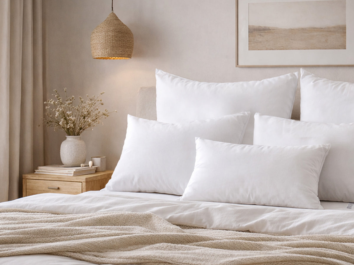 beties Publiksoft Daunenkissen Fuellkissen auf Bett Schlafzimmer Wohnatmosphaere