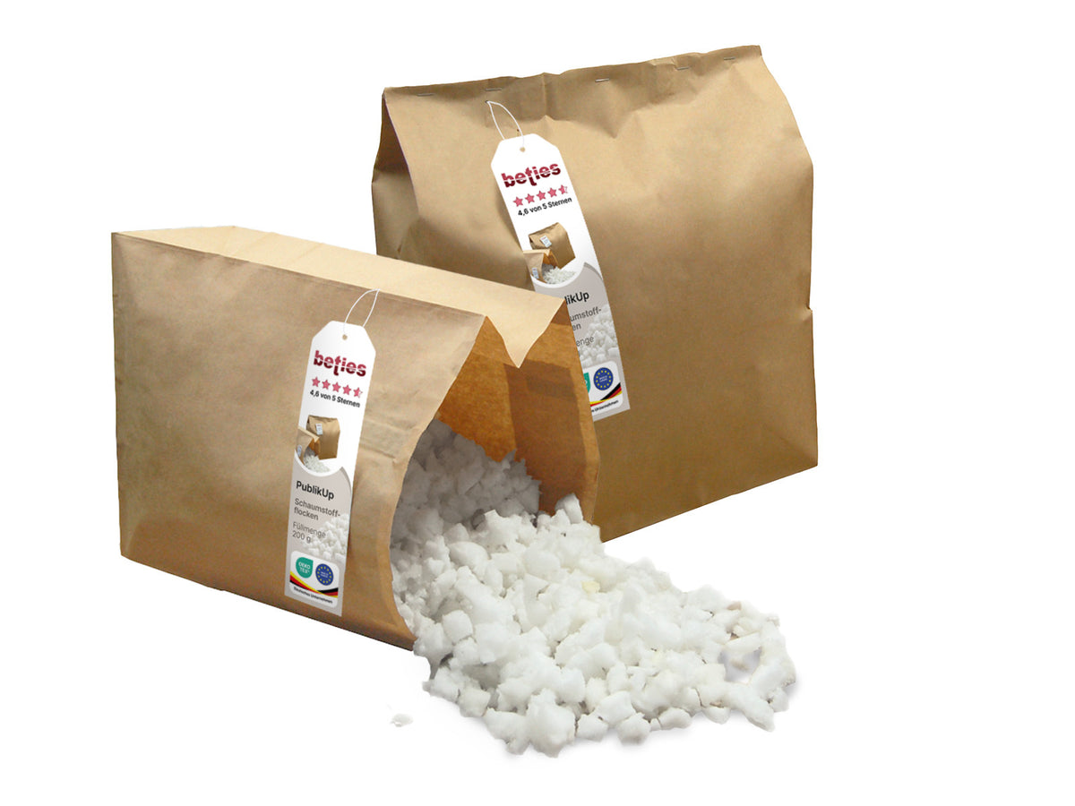 Auffüllpack 200 g Schaumstoffflocken – Nachfüllpack für Kissen | PublikUp