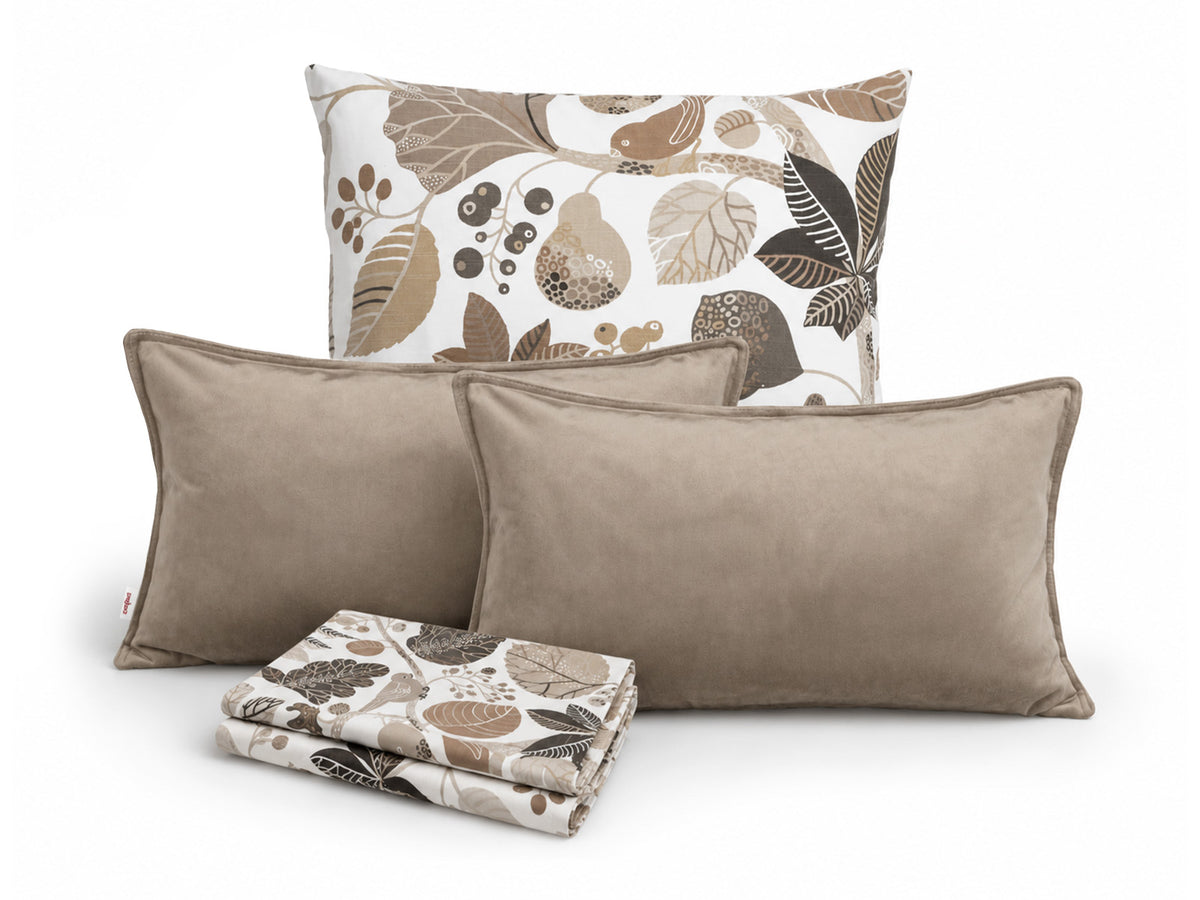 Dekokissen-Set 4-teilig mit Füllung und Tischläufer – beties Herbstblatt